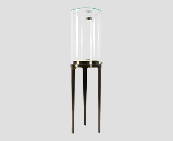 RONRUN High End Cylindrical Glass Jewellery Display Showcase Cabinet