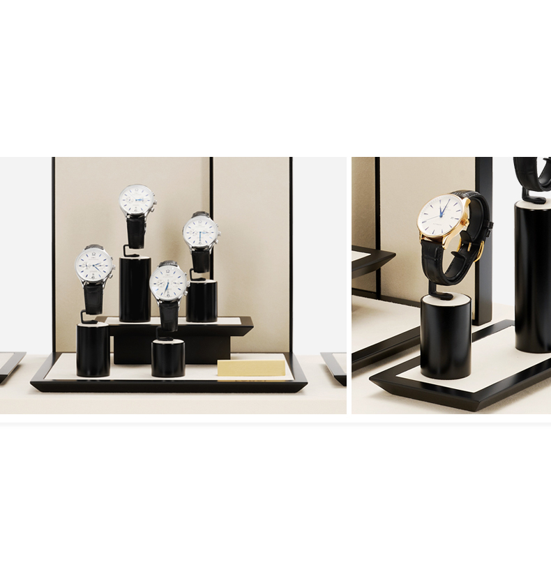 RONRUN New Design Piano Baking Paint Watch Display Stand Set