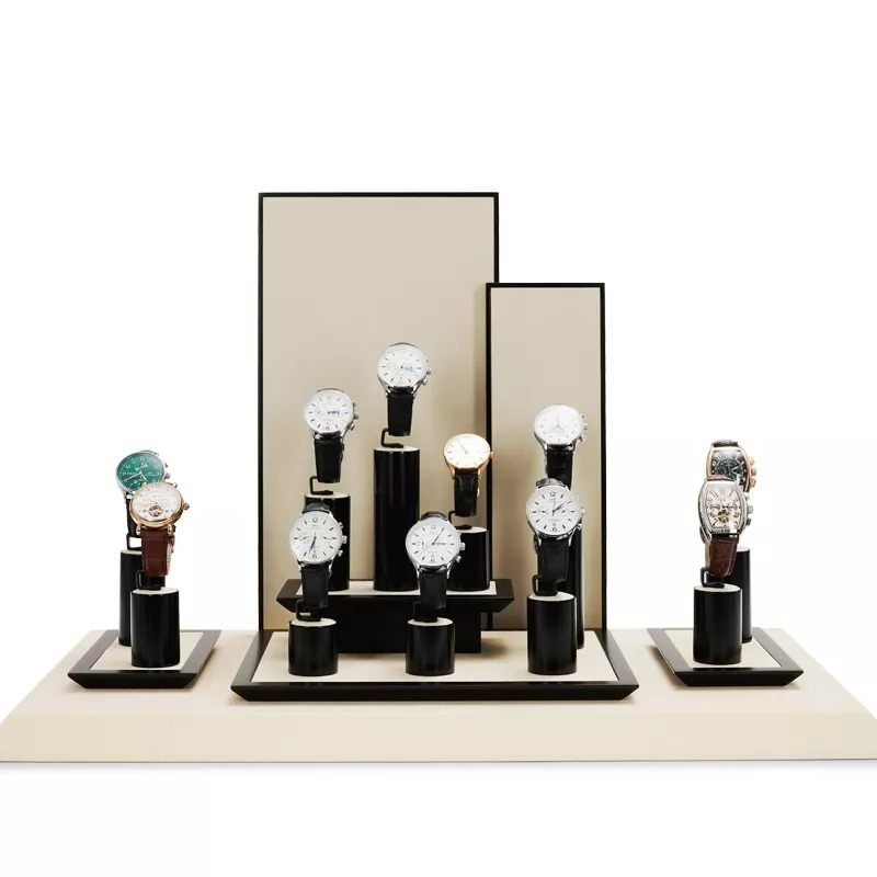 RONRUN New Design Piano Baking Paint Watch Display Stand Set