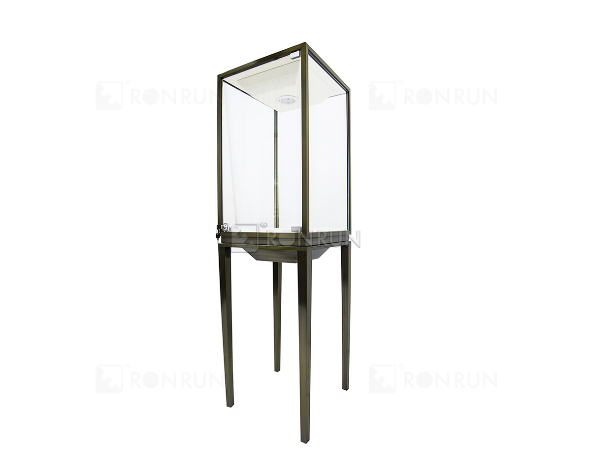 Locking Jewelry Display Case Upright Pedestal Watch Showcase