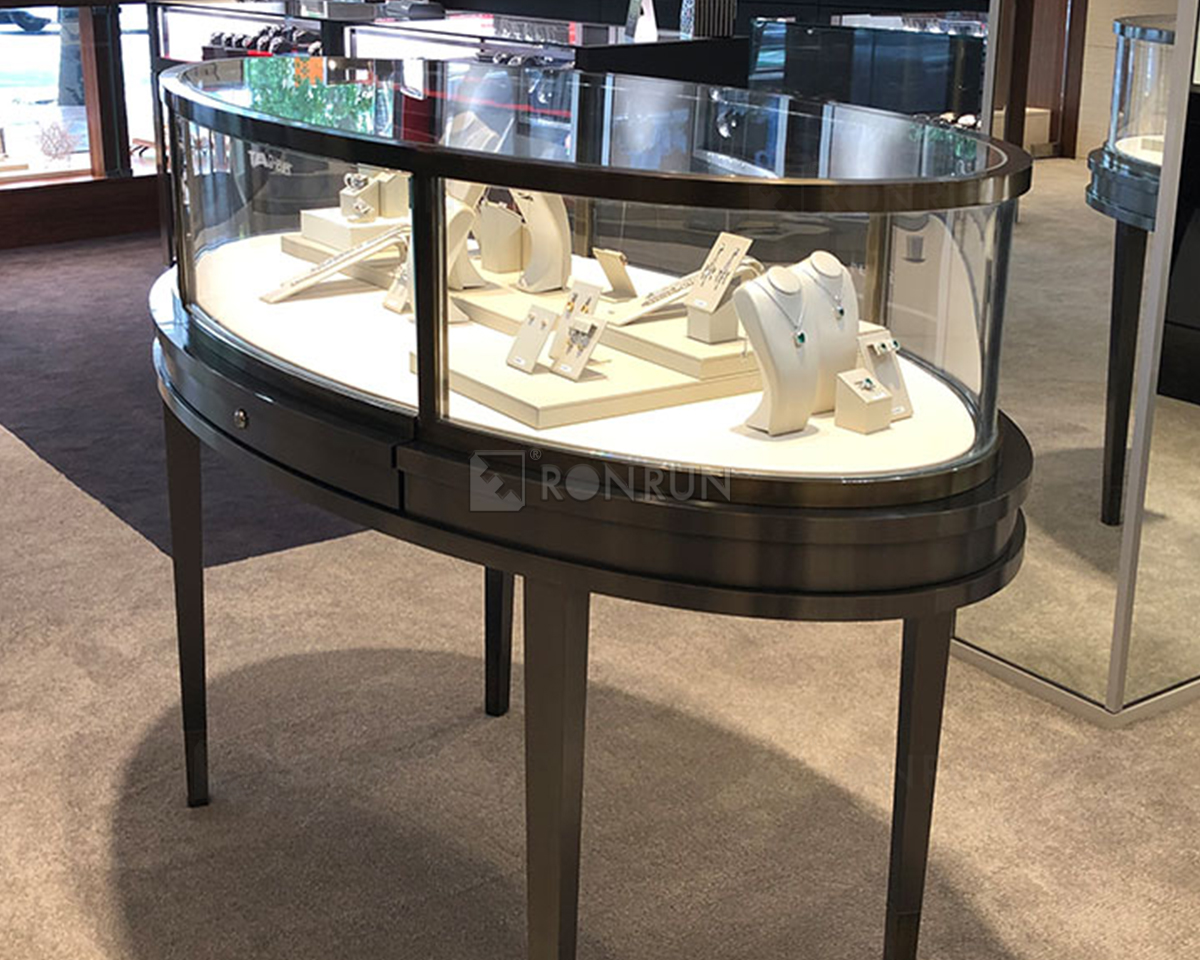 Showcase For Jewellery Shop New Design Oval Display Case