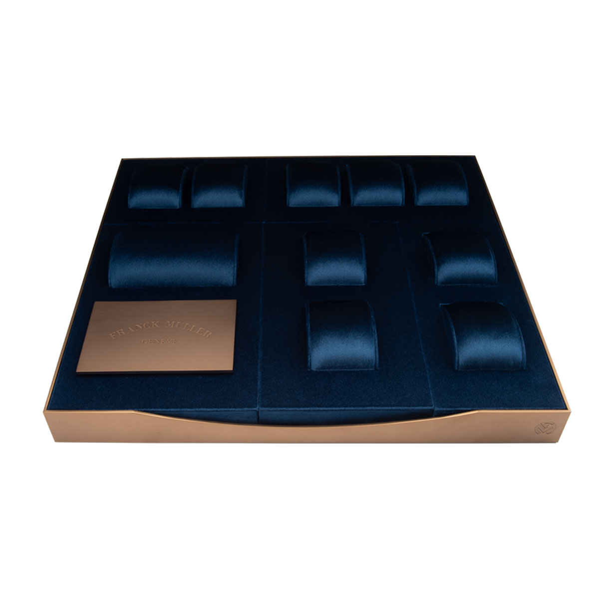 pillow watch display tray organizer navy blue velvet 11 slots custom logo watch display tray