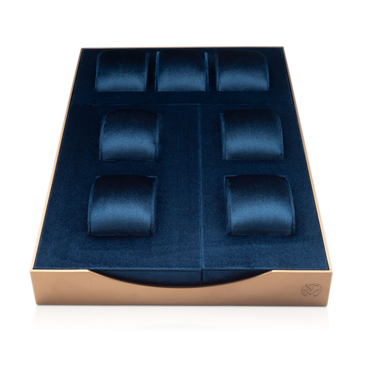 pillow watch display tray organizer navy blue velvet 7 slots watch display tray