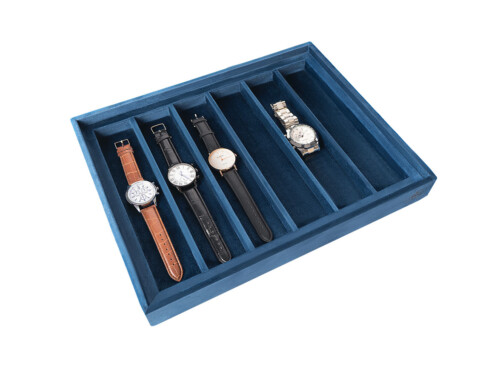 Watch Display Tray Navy Blue Velvet Watch Tray